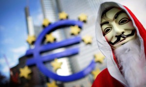 Protestation devant le siège de la BCE à Francfort