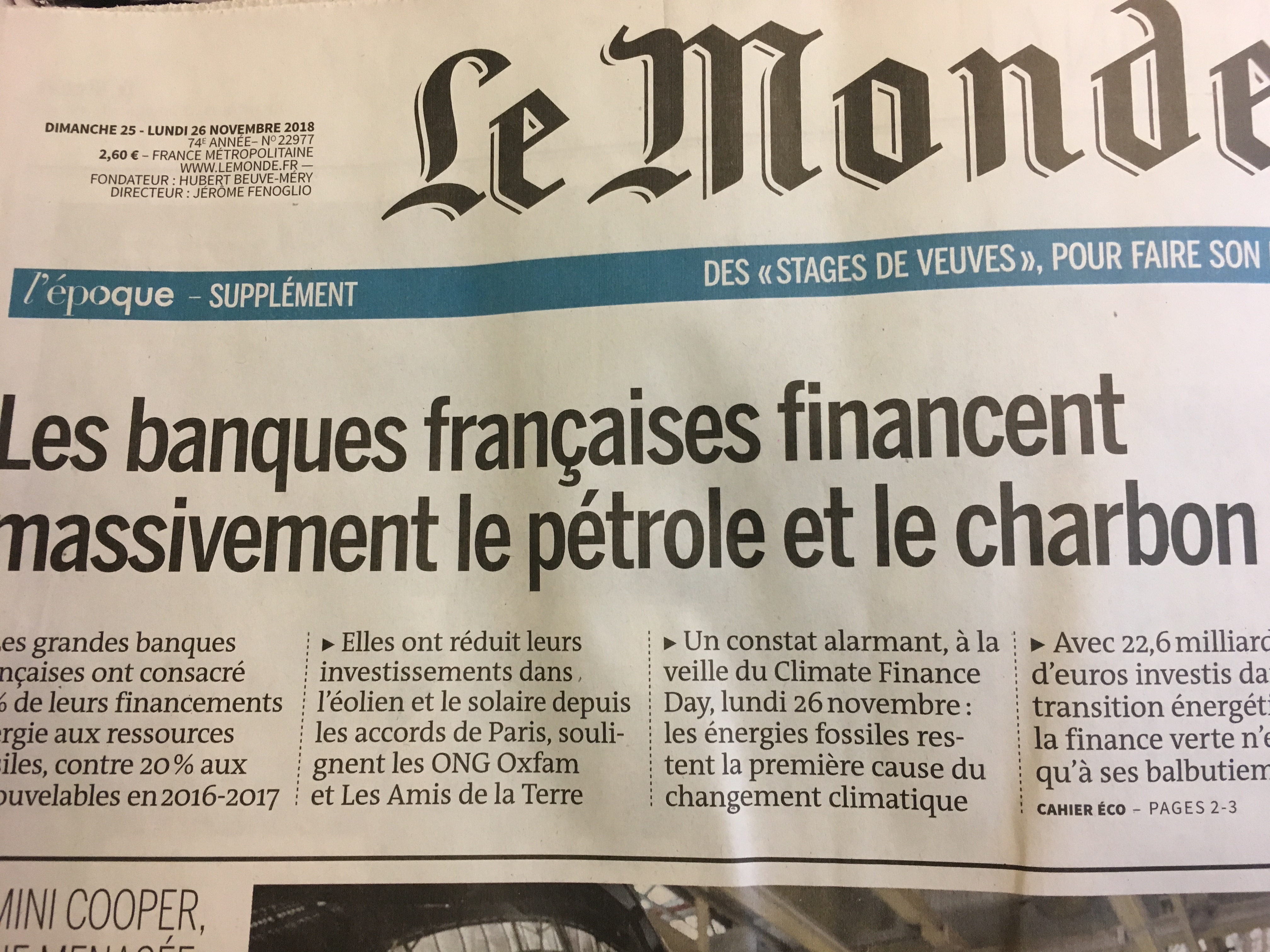 Banques françaises, pétrole et charbon